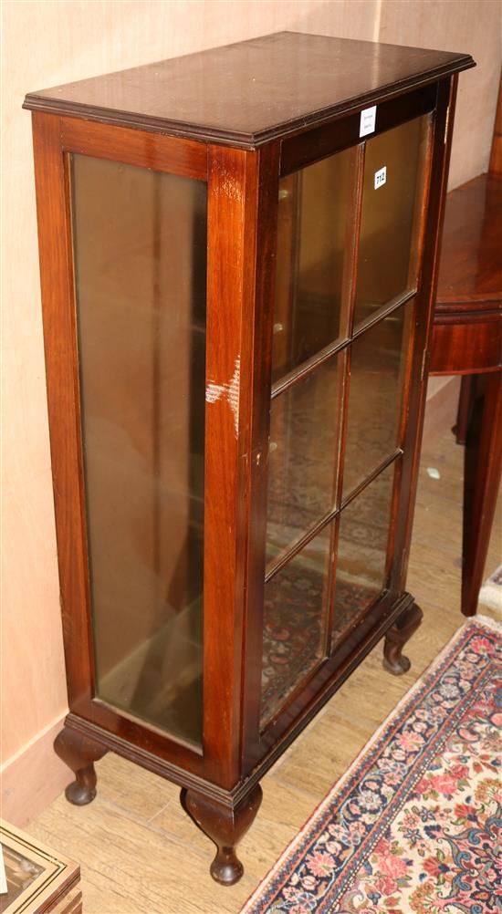 A 1920s mahogany glazed china display cabinet W.59cm